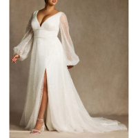 Vestido Diamante Branco de Miçangas de Linha A com Lantejoulas