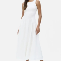Vestido Longo Cintura Baixa com Ribana