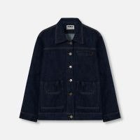 JAQUETA JEANS RETA LAVAGEM ESCURA
