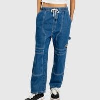 Calça jeans com cintura de elástico