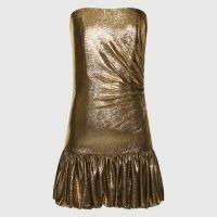 Vestido metalizado babado