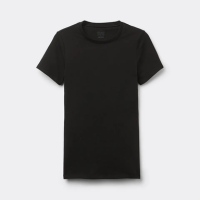 Blusa De Manga Curta Em Algodão Supima Elástico - Preto