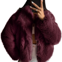 COZYPOIN Jaqueta feminina de pele sintética, casaco de pele fofa, manga com