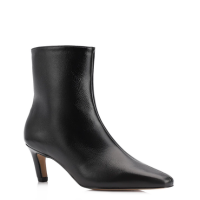 Bota Preta Cano Médio Salto Médio Couro Lux
