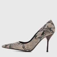 Scarpin Feminino Santa Lolla Estampa Cobra Bege
