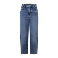 Calça Jeans Baggy com Cintura Média Azul