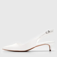 Scarpin Slingback Santa Lolla Bico Fino Branco