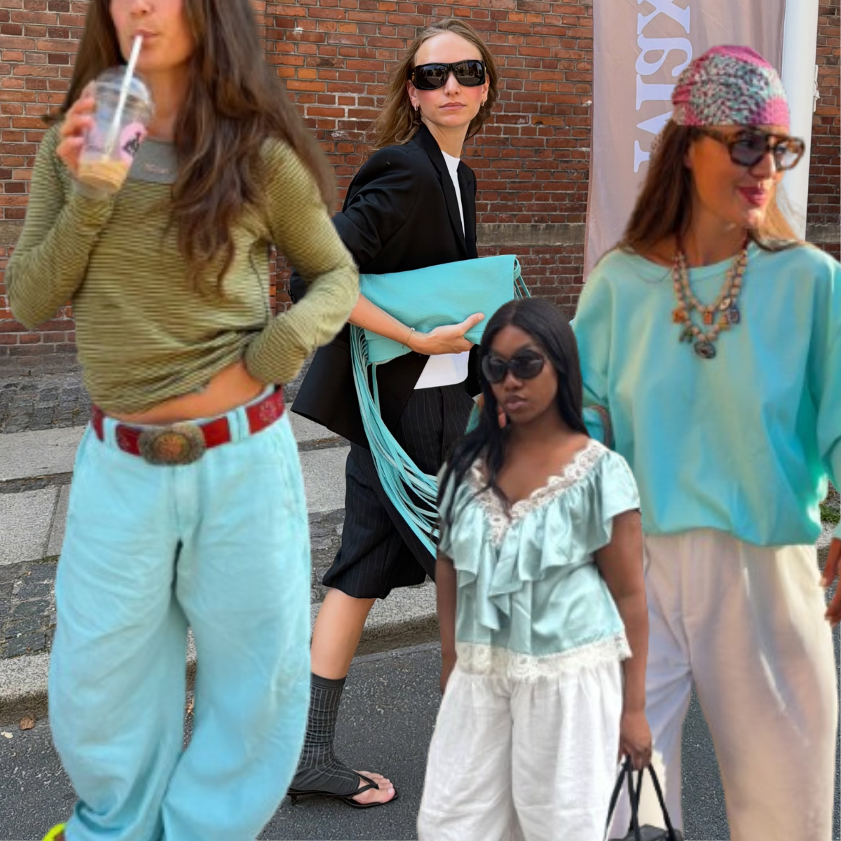 Como usar looks com turquesa, a cor mais amada do momento