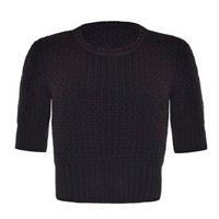cropped preto em tricot
